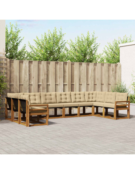 Set di divani con cuscino 10 pcs Naturale e Beige