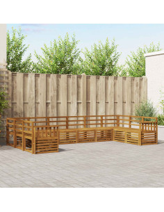 Set divani 12 pcs Naturale Legno di Acacia Massello