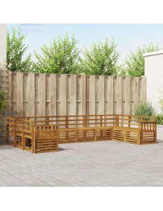 Set divani 12 pcs Naturale Legno di Acacia Massello