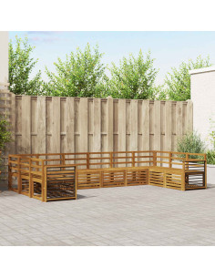 Set divani 12 pcs Naturale Legno di Acacia Massello