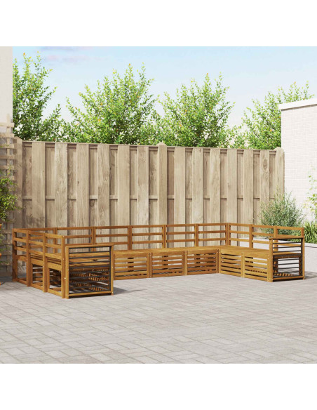 Set divani 12 pcs Naturale Legno di Acacia Massello