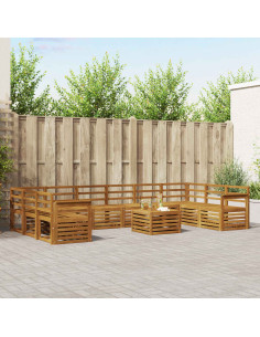 Set divani 13 pcs Naturale Legno di Acacia Massello