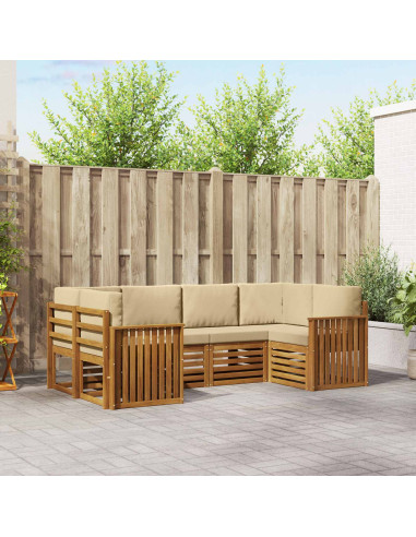 Set divani con cuscino 20 pcs Naturale Legno di Acacia Massello