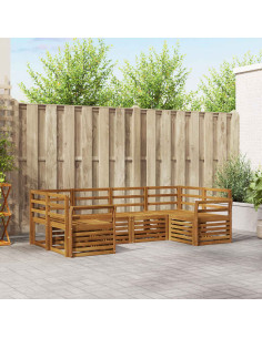 Set divani 6 pcs Naturale Legno di Acacia Massello