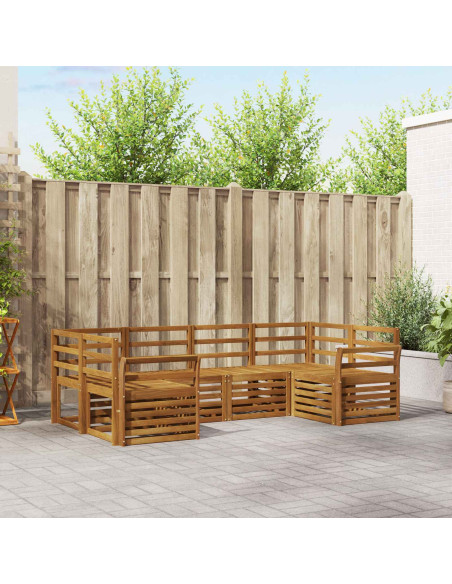 Set divani 6 pcs Naturale Legno di Acacia Massello