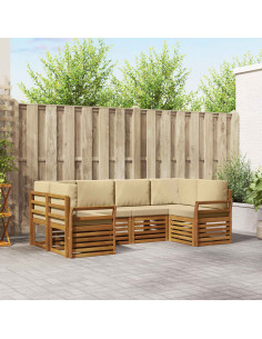 Set divani con cuscino 20 pcs Naturale Legno di Acacia Massello