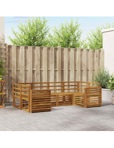 Set divani 6 pcs Naturale Legno di Acacia Massello