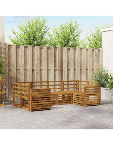 Set divani 6 pcs Naturale Legno di Acacia Massello