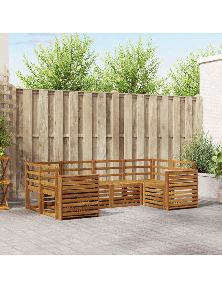 Set divani 6 pcs Naturale Legno di Acacia Massello