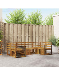 Set divani 6 pcs Naturale Legno di Acacia Massello