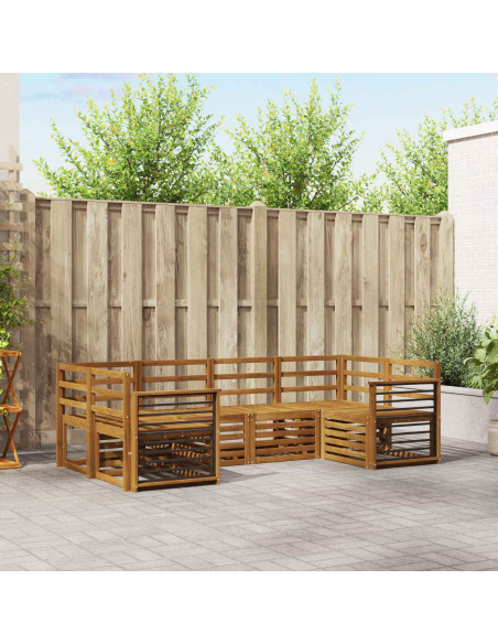 Set divani 6 pcs Naturale Legno di Acacia Massello