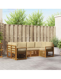 Set divani con cuscino 20 pcs Naturale Legno di Acacia Massello