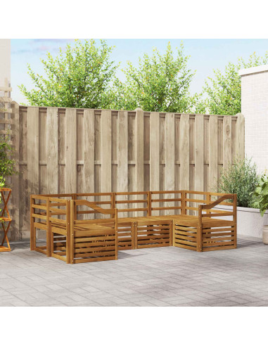 Set divani 6 pcs Naturale Legno di Acacia Massello