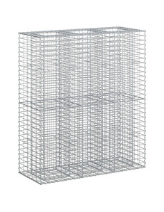 Letto rialzato in gabbione 2 pcs Argento 130 x 50 x 150 cm