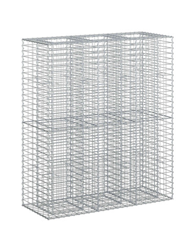 Letto rialzato in gabbione 2 pcs Argento 130 x 50 x 150 cm