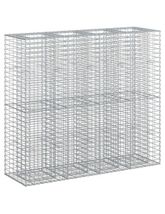 Letto rialzato in gabbione 2 pcs Argento 170 x 50 x 150 cm