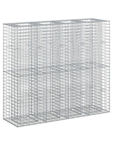 Letto rialzato in gabbione 2 pcs Argento 170 x 50 x 150 cm