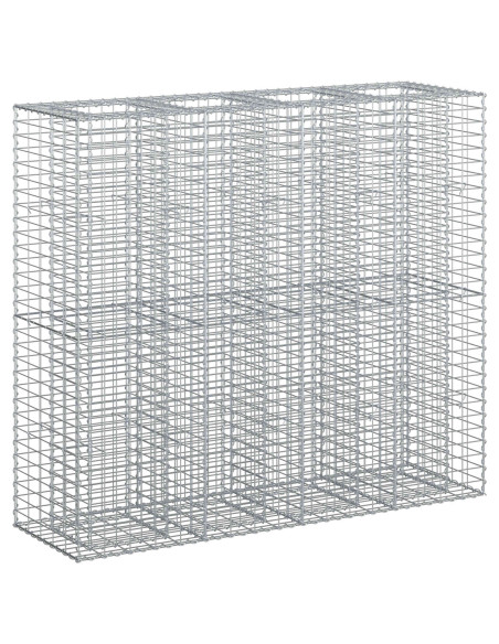 Letto rialzato in gabbione 2 pcs Argento 170 x 50 x 150 cm