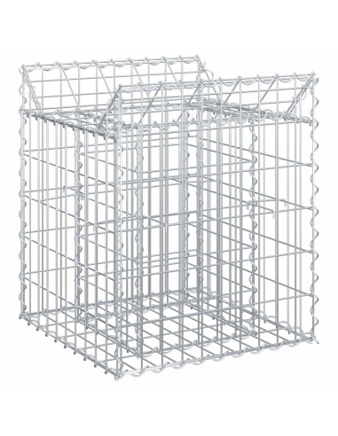 Letto rialzato in gabbione Argento 50 x 50 x 60 cm