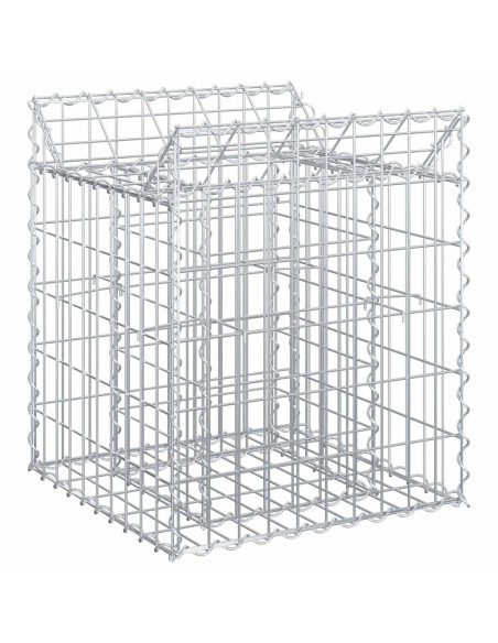 Letto rialzato in gabbione Argento 50 x 50 x 60 cm