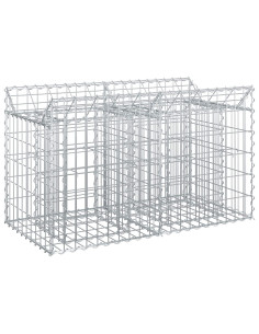 Letto rialzato in gabbione Argento 100 x 50 x 60 cm