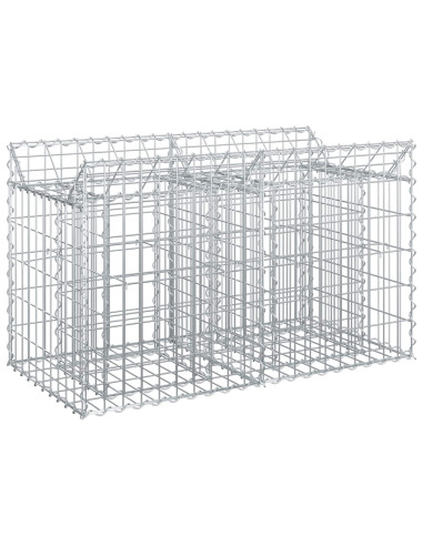 Letto rialzato in gabbione Argento 100 x 50 x 60 cm