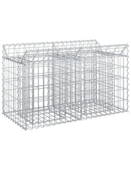 Letto rialzato in gabbione Argento 100 x 50 x 60 cm