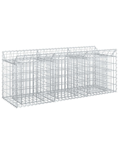 Letto rialzato in gabbione Argento 150 x 50 x 60 cm
