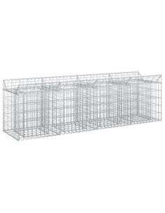 Letto rialzato in gabbione Argento 200 x 50 x 60 cm