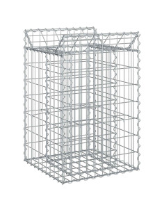 Letto rialzato in gabbione Argento 50 x 50 x 80 cm