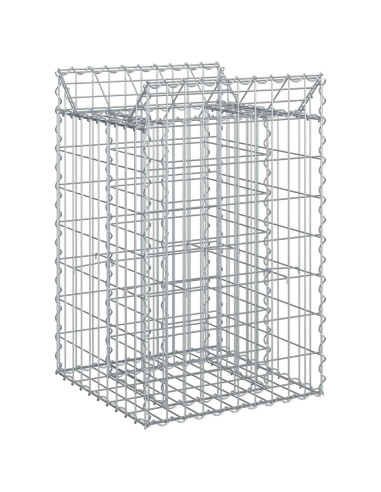 Letto rialzato in gabbione Argento 50 x 50 x 80 cm
