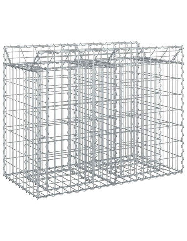 Letto rialzato in gabbione Argento 100 x 50 x 80 cm