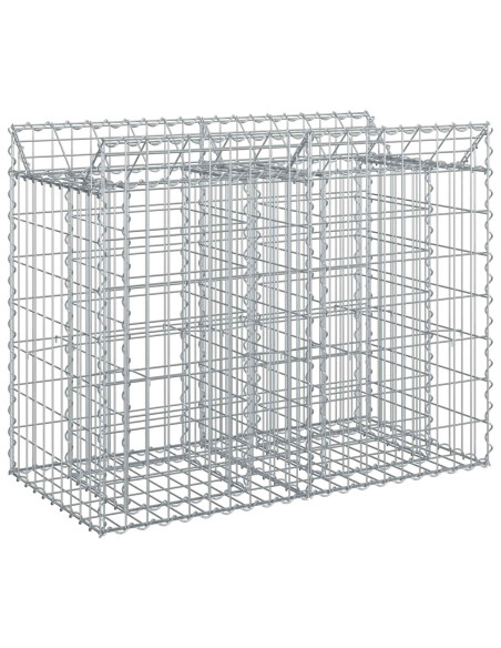 Letto rialzato in gabbione Argento 100 x 50 x 80 cm