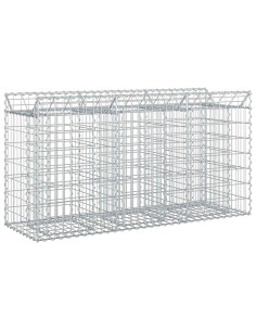 Letto rialzato in gabbione Argento 150 x 50 x 80 cm