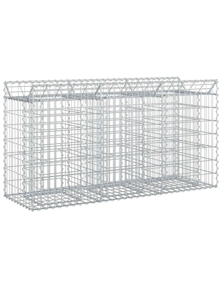 Letto rialzato in gabbione Argento 150 x 50 x 80 cm