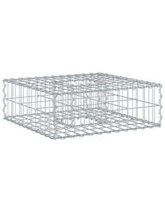 Letto rialzato in gabbione Argento 60 x 60 x 20 cm