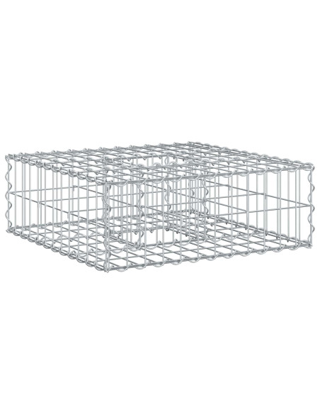 Letto rialzato in gabbione Argento 60 x 60 x 20 cm