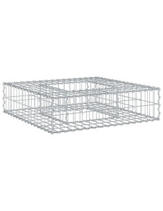 Letto rialzato in gabbione Argento 80 x 80 x 20 cm