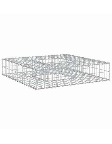 Letto rialzato in gabbione Argento 100 x 100 x 20 cm