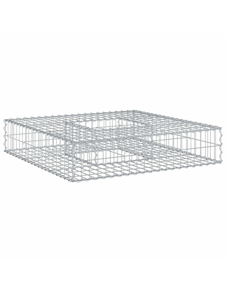 Letto rialzato in gabbione Argento 100 x 100 x 20 cm