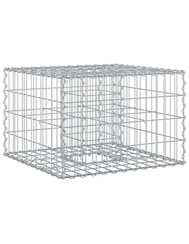Letto rialzato in gabbione Argento 60 x 60 x 40 cm