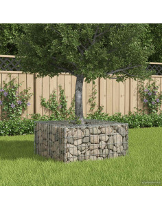 Letto rialzato in gabbione Argento 80 x 80 x 40 cm