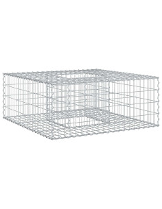 Letto rialzato in gabbione Argento 100 x 100 x 40 cm