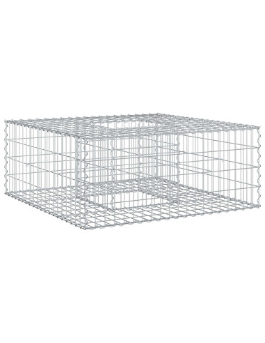 Letto rialzato in gabbione Argento 100 x 100 x 40 cm