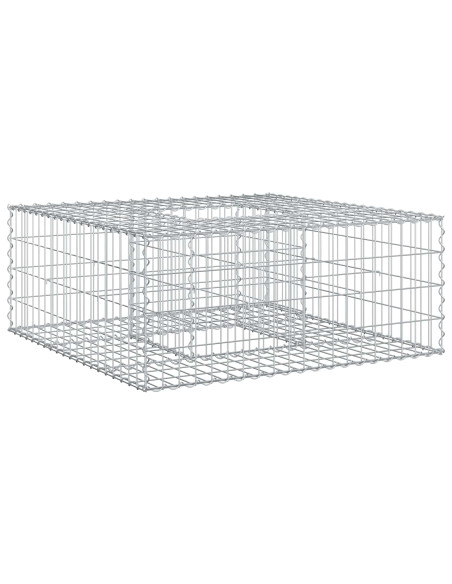 Letto rialzato in gabbione Argento 100 x 100 x 40 cm