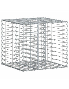 Letto rialzato in gabbione Argento 60 x 60 x 55 cm