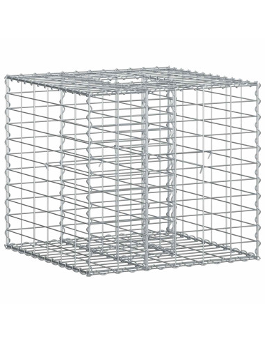 Letto rialzato in gabbione Argento 60 x 60 x 55 cm