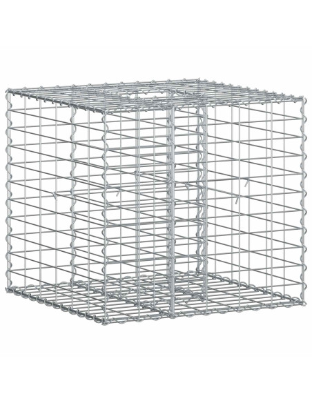 Letto rialzato in gabbione Argento 60 x 60 x 55 cm