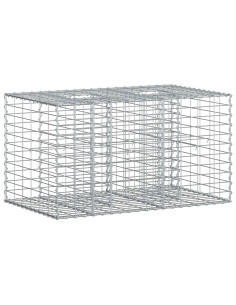 Letto rialzato in gabbione Argento 100 x 60 x 55 cm