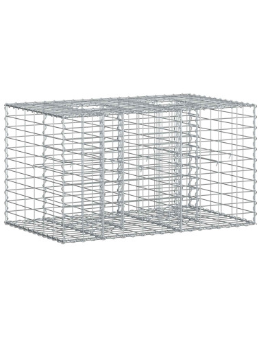 Letto rialzato in gabbione Argento 100 x 60 x 55 cm